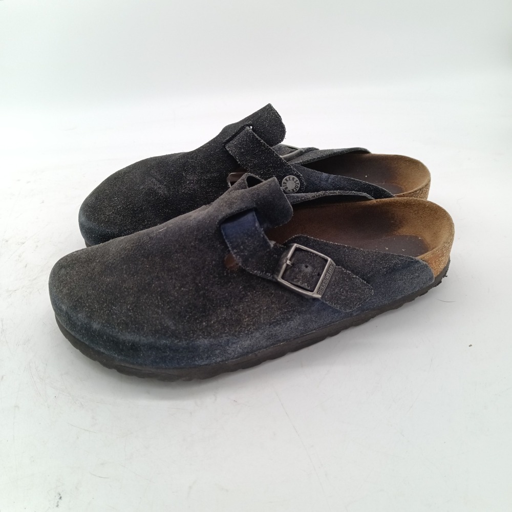 Birkenstock Boston Black Suede Clogs Mules Size 39 bi18